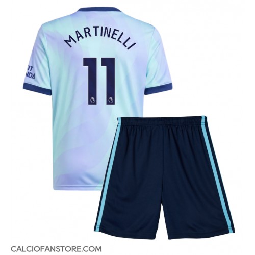 Maglia Calcio Arsenal Gabriel Martinelli #11 Terza Divisa Bambino 2024-25 Manica Corta (+ pantaloncini)